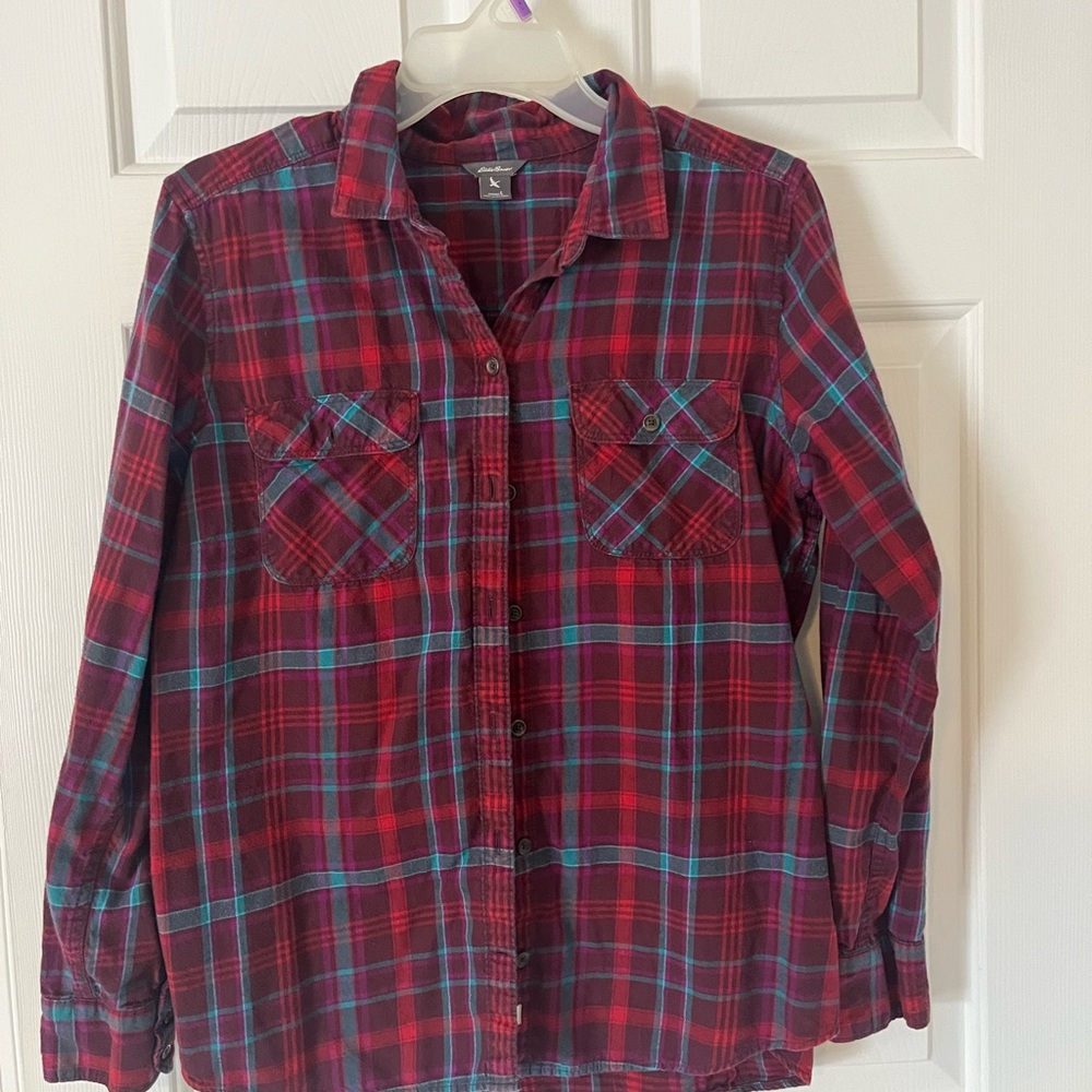 Plaid Button-Up Shirt